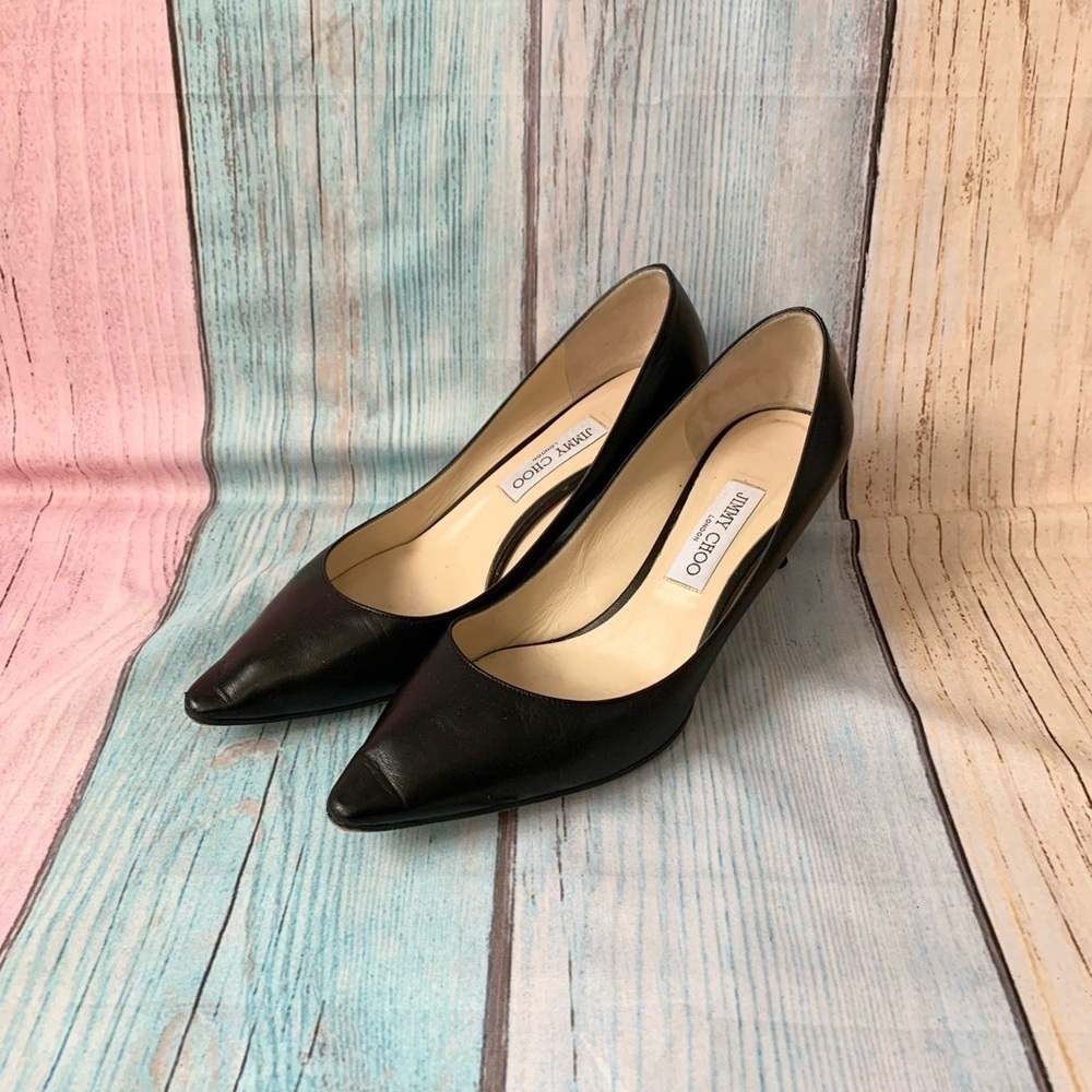 Jimmy Choo Rimy60 Black Leather Heels